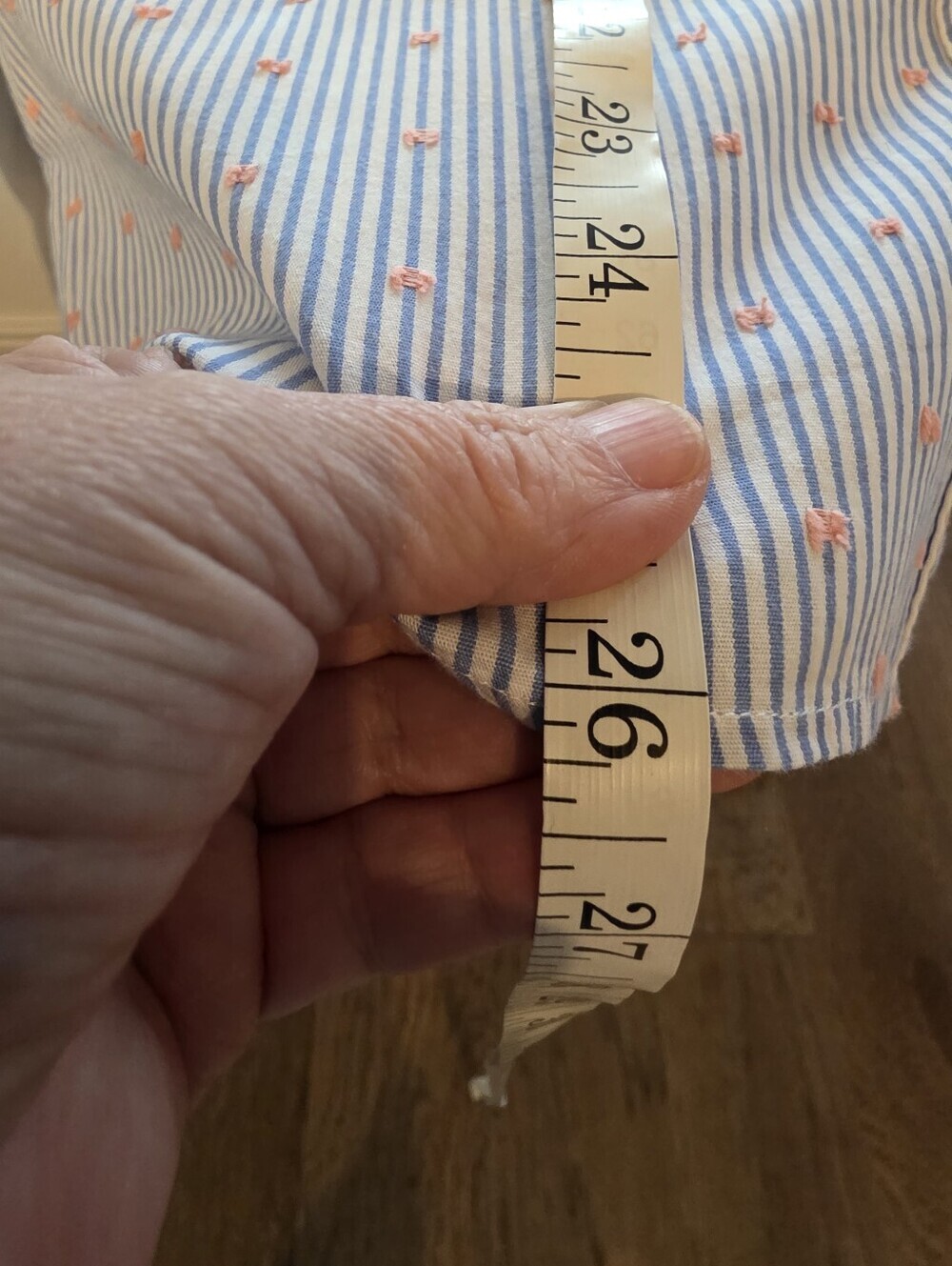 GAP Women's Boyfriend Striped Fitted Button-down Shirt With Pink Dots Size Large - Picture 9 of 9